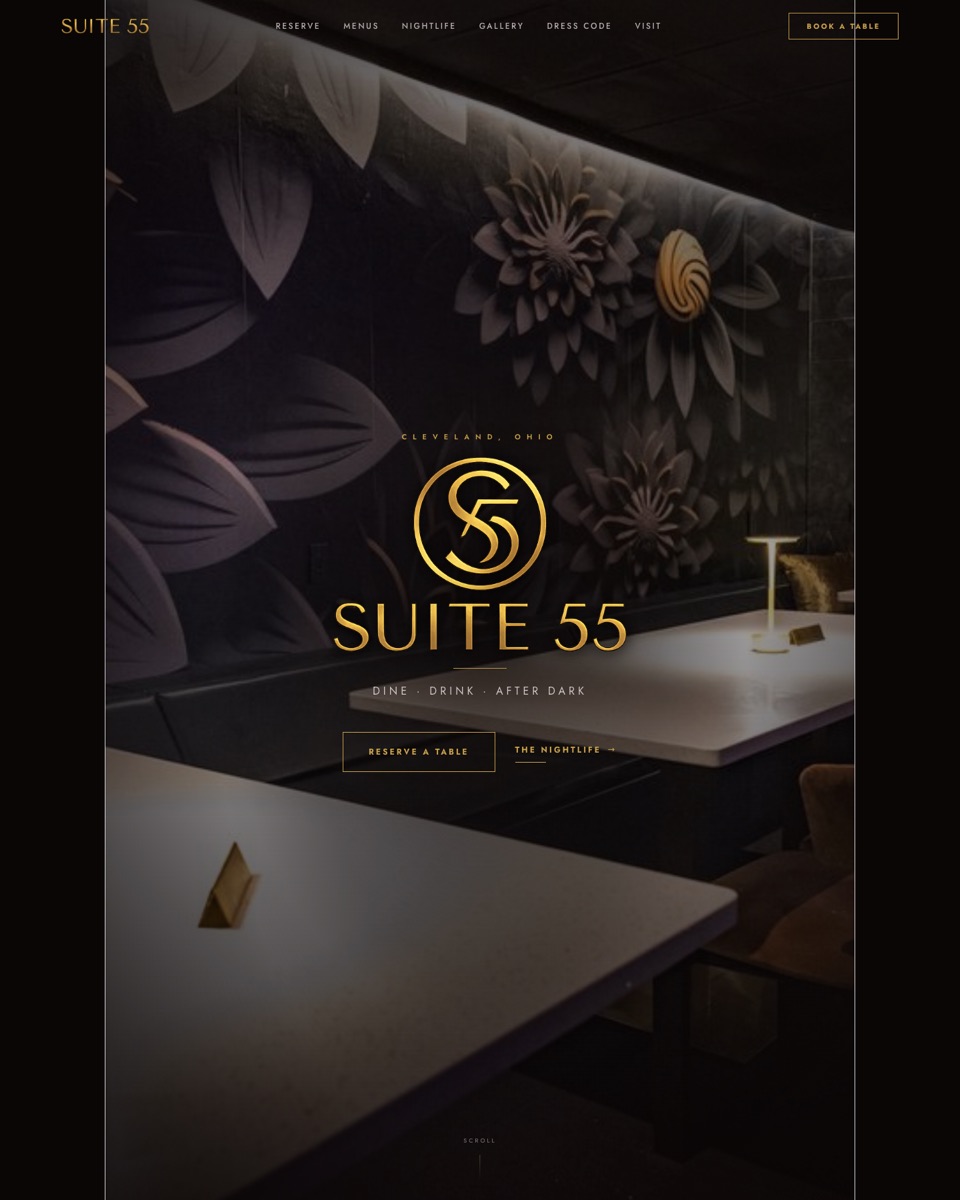 The Suite 55 website, designed and built by EC Web Co